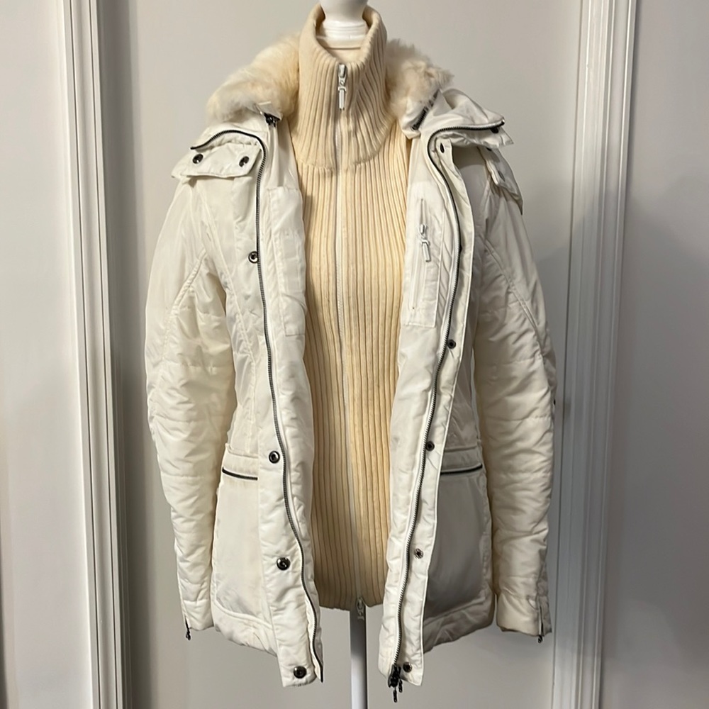Zara White 2-in-1 Winter Jacket Women
